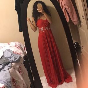 Long red dress